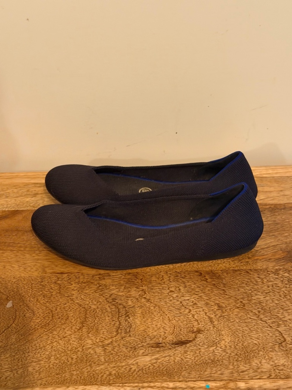 Rothy's Navy Blue Knit Slip-On Ballet Flats size 7